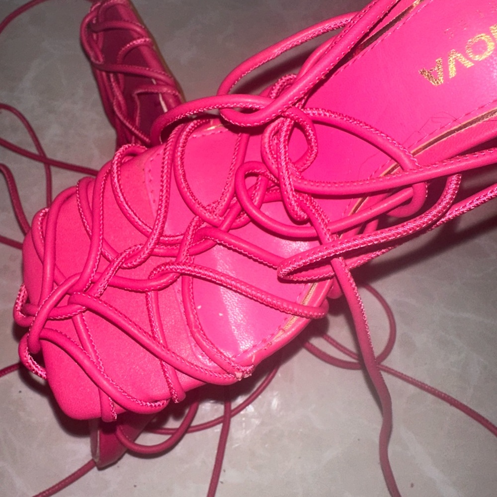 Fashion Nova Hot Pink Strappy Heels